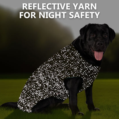 KYEESE Dog Sweater – with Leash Hole & Reflective Yarn, Thick Warm Pullover