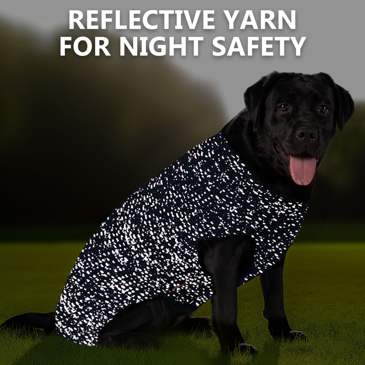 KYEESE Dog Sweater – with Leash Hole & Reflective Yarn, Thick Warm Pullover