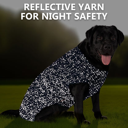 KYEESE Dog Sweater – with Leash Hole & Reflective Yarn, Thick Warm Pullover
