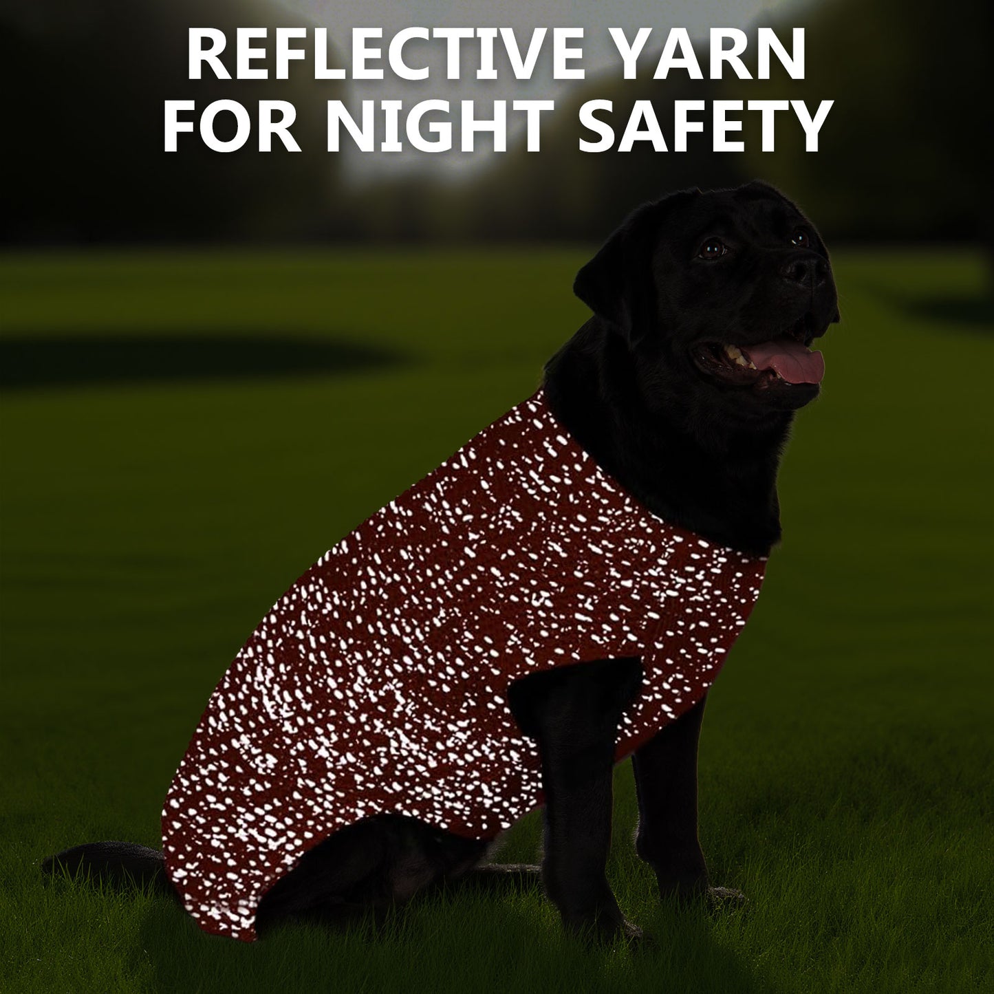 KYEESE Dog Sweater – with Leash Hole & Reflective Yarn, Thick Warm Pullover