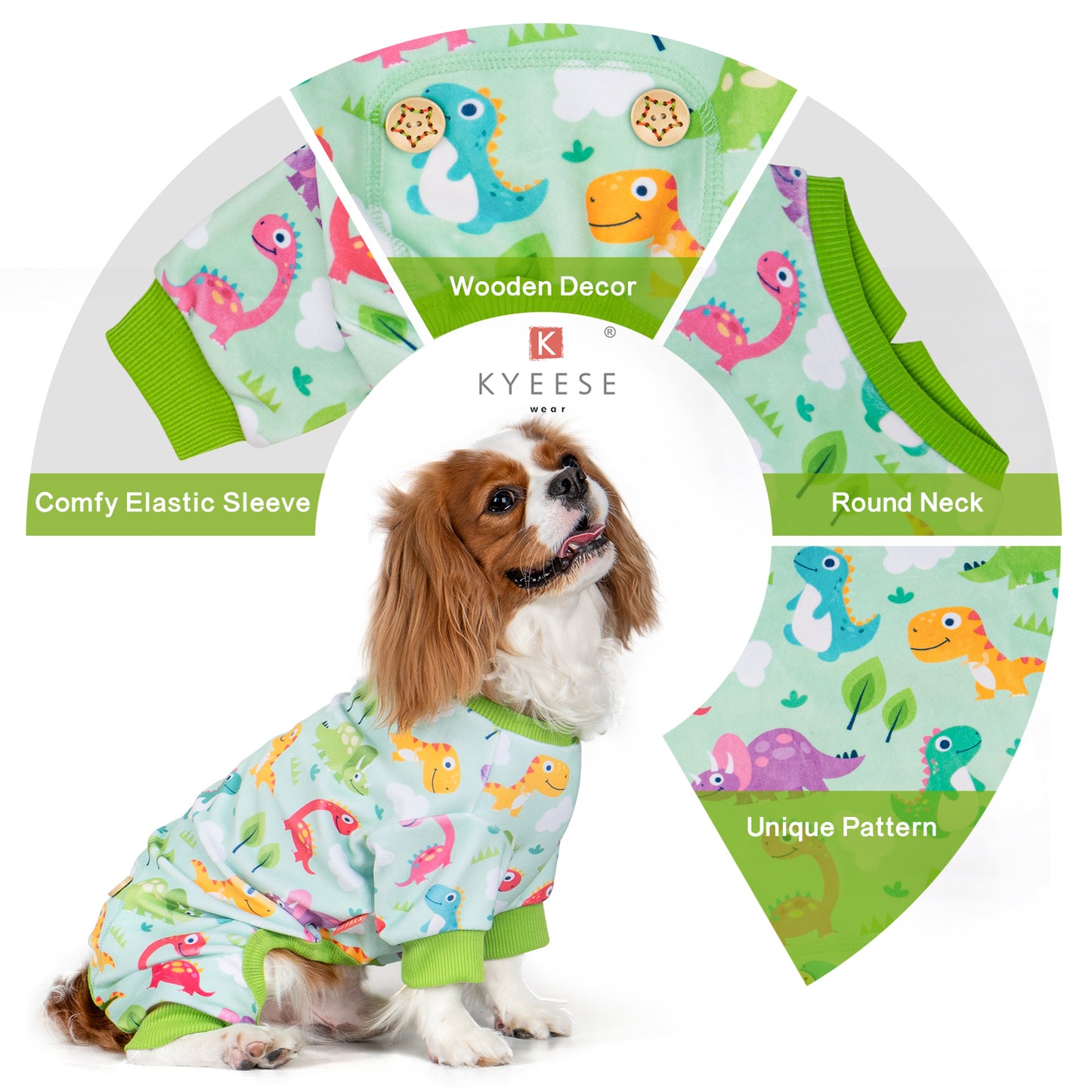KYEESE Adorable Print Dog Pajamas – Cozy, Sensitive-Skin Friendly Sleepwear
