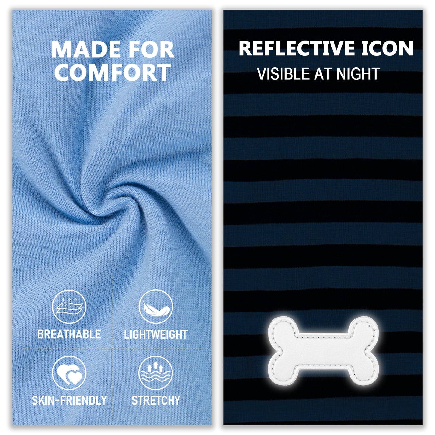 KYEESE 2Pack Striped Dog Shirts – Lightweight Cotton Sleeveless T-Shirts