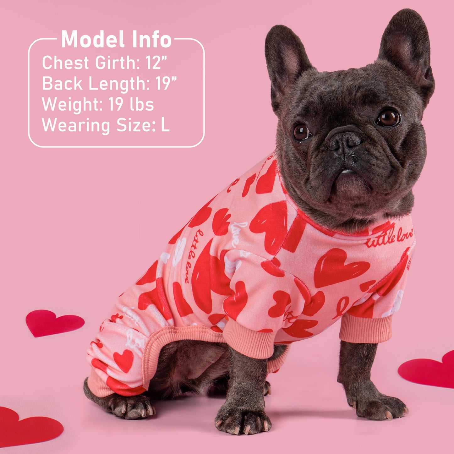 Valentine Heart Print Dog Pajamas