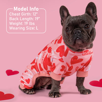 Valentine Heart Print Dog Pajamas