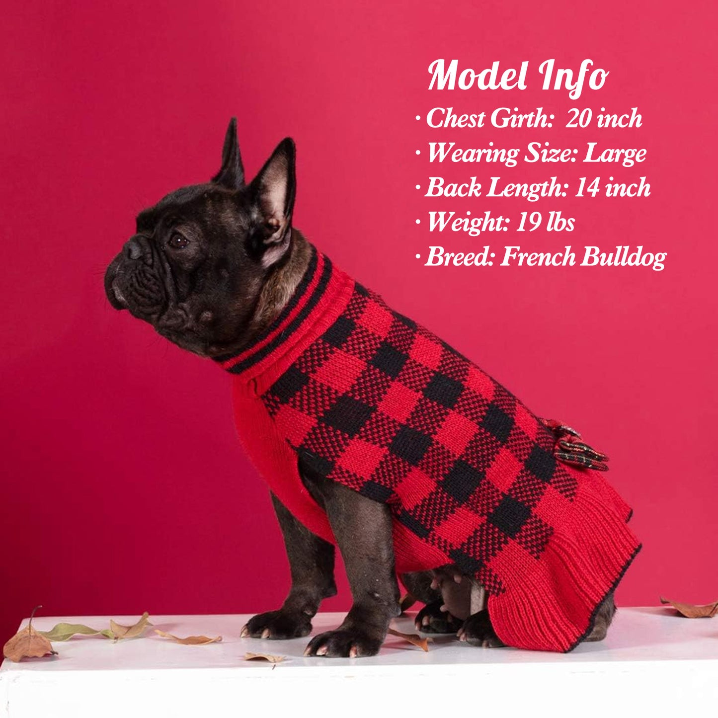 CHRISTMAS DOG PLAID SWEATER DRESS