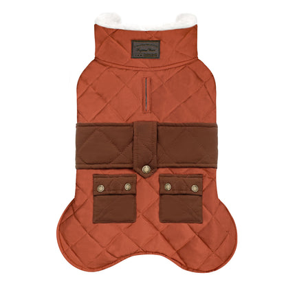 KYEESE Dog Coat-Pet Winter Coat with Leash Hole Thick Cat Clothes with Pocket Windproof Dog Jacket