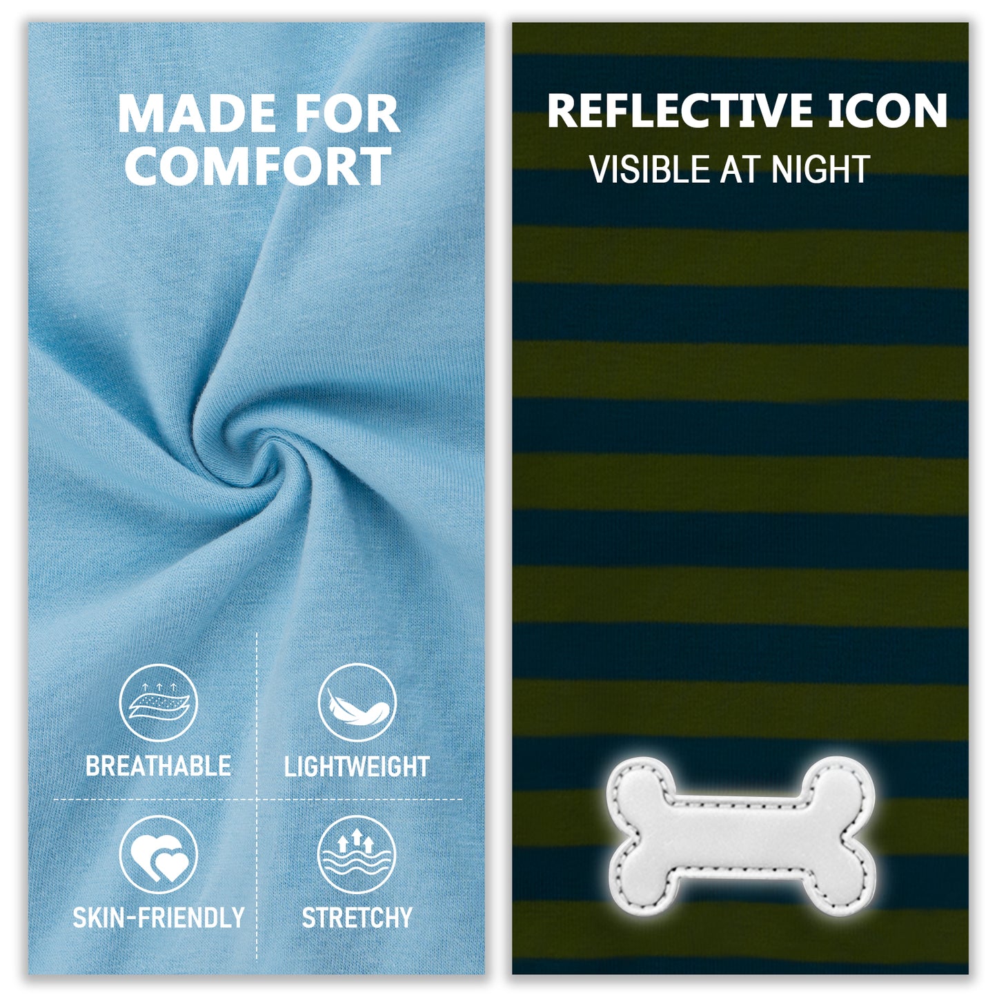KYEESE 2Pack Striped Dog Shirts – Lightweight Cotton Sleeveless T-Shirts