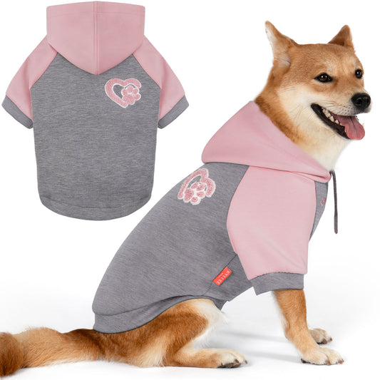 KYEESE Warm Dog Hoodie-Stretchy Comfort Drawstring with Leash Hole Dogs Winter Coat