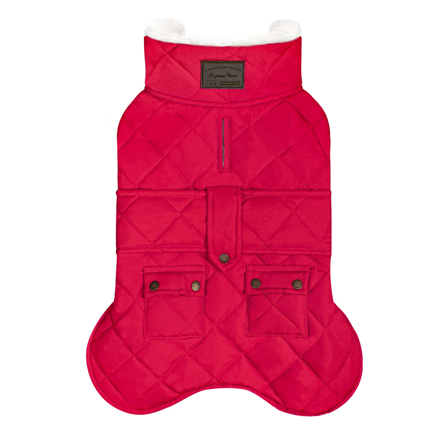 KYEESE Dog Coat-Pet Winter Coat with Leash Hole Thick Cat Clothes with Pocket Windproof Dog Jacket
