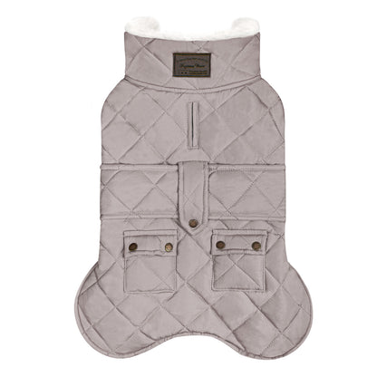 KYEESE Dog Coat-Pet Winter Coat with Leash Hole Thick Cat Clothes with Pocket Windproof Dog Jacket