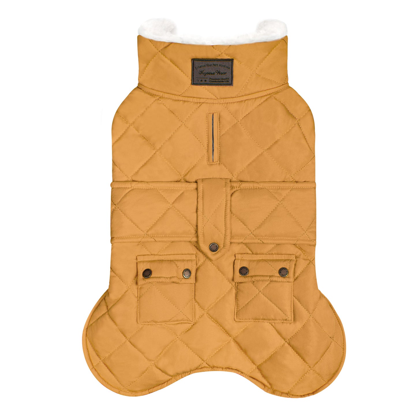 KYEESE Dog Coat-Pet Winter Coat with Leash Hole Thick Cat Clothes with Pocket Windproof Dog Jacket