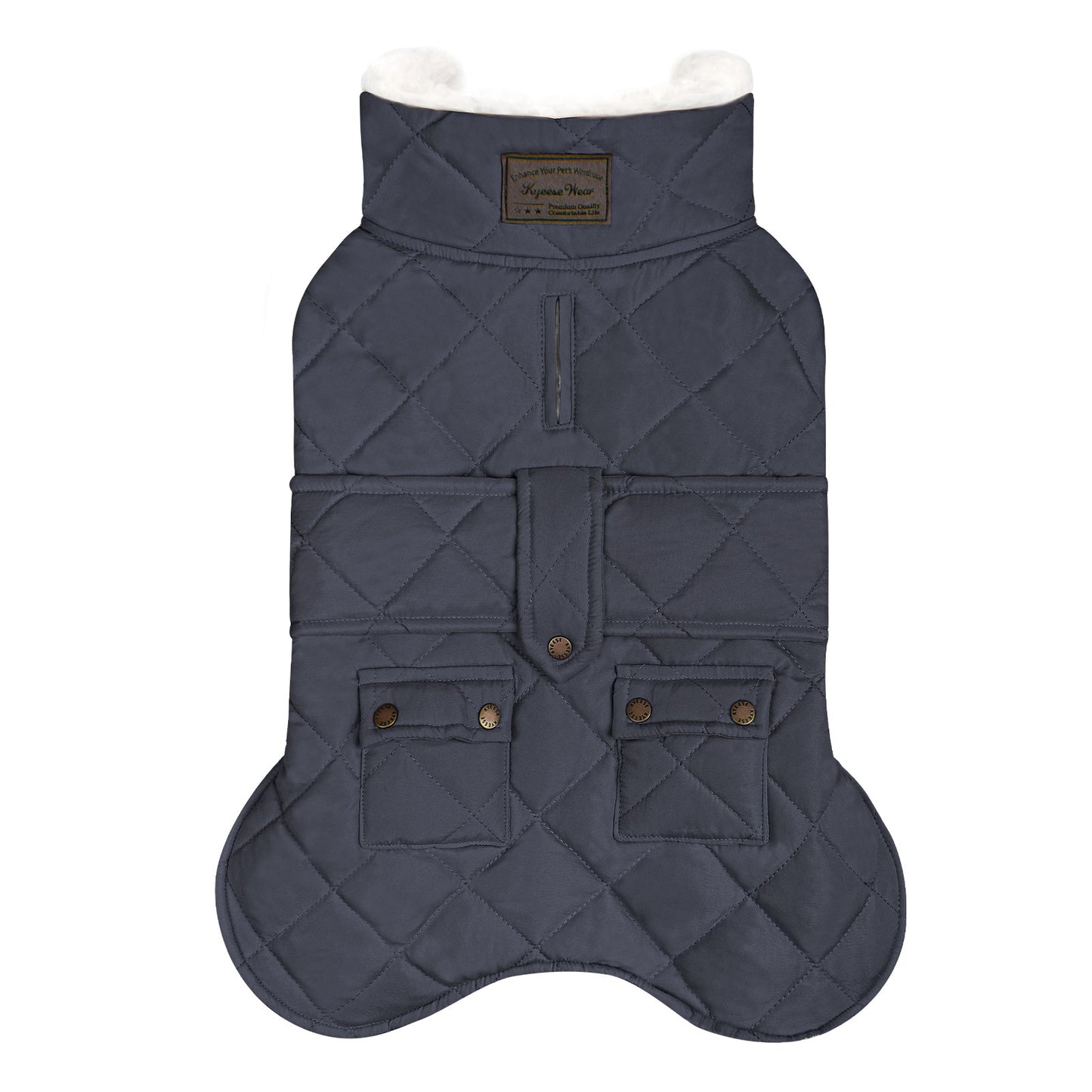 KYEESE Dog Coat-Pet Winter Coat with Leash Hole Thick Cat Clothes with Pocket Windproof Dog Jacket