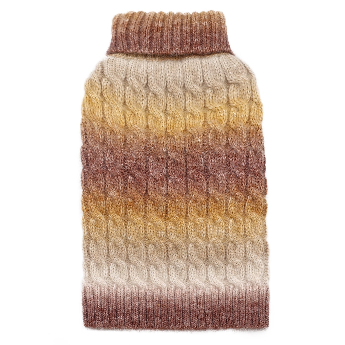 KYEESE Dog Sweaters-Color Block Fuzzy Thread Knitted Turtleneck Fall Winter Dog Sweater