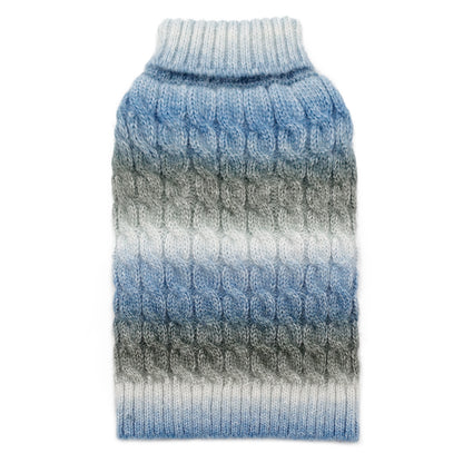 KYEESE Dog Sweaters-Color Block Fuzzy Thread Knitted Turtleneck Fall Winter Dog Sweater