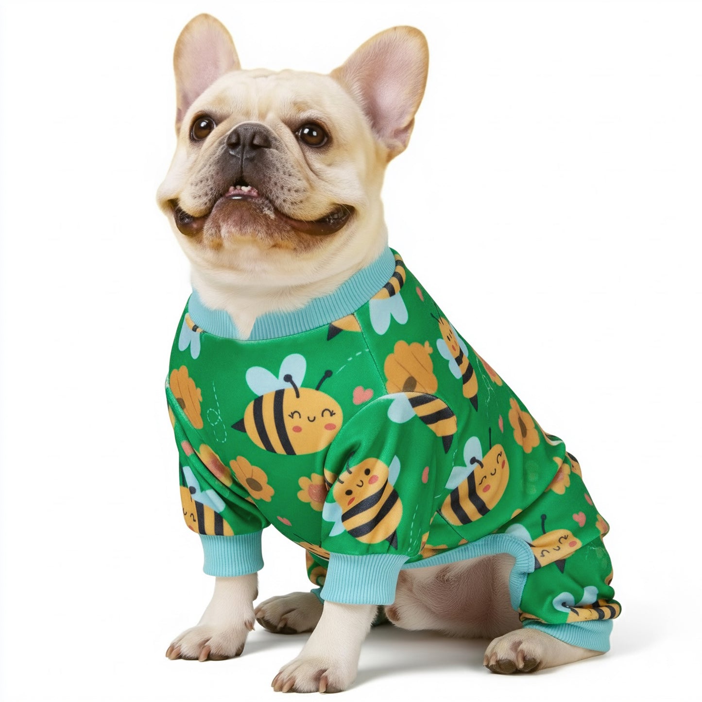 Little Bee Print Velvet Dog Pajamas