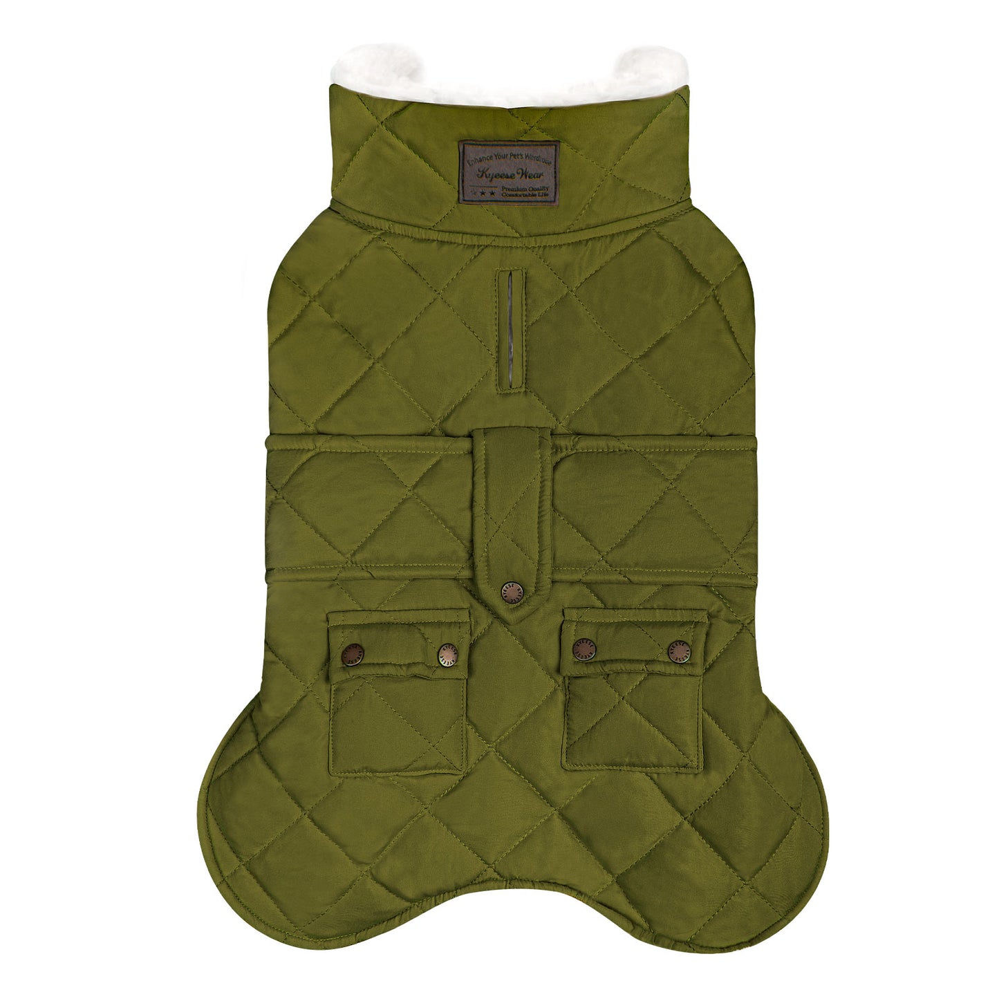 KYEESE Dog Coat-Pet Winter Coat with Leash Hole Thick Cat Clothes with Pocket Windproof Dog Jacket