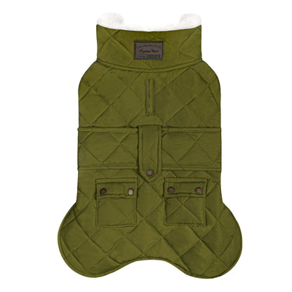 KYEESE Dog Coat-Pet Winter Coat with Leash Hole Thick Cat Clothes with Pocket Windproof Dog Jacket