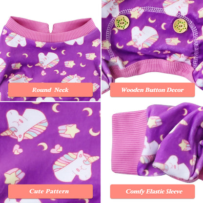 Purple Unicorn Velvet Dog Pajamas