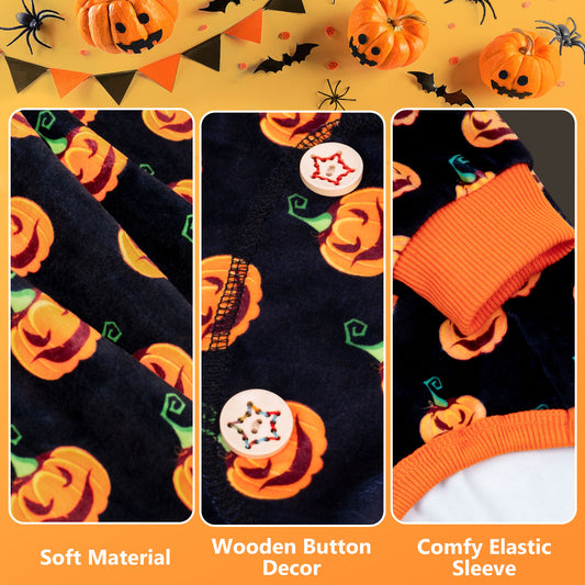KYEESE Halloween  Dog Pajamas-Cute Pumpkin Turtleneck Festival Jammies