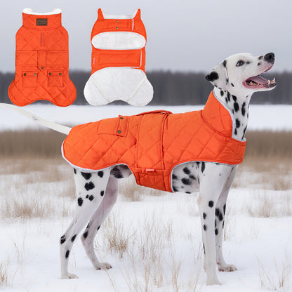 KYEESE Dog Coat-Pet Winter Coat with Leash Hole Thick Cat Clothes with Pocket Windproof Dog Jacket