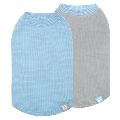 KYEESE 2Pack Waffle Dog Shirts – Lightweight Breathable Striped Tank Tops
