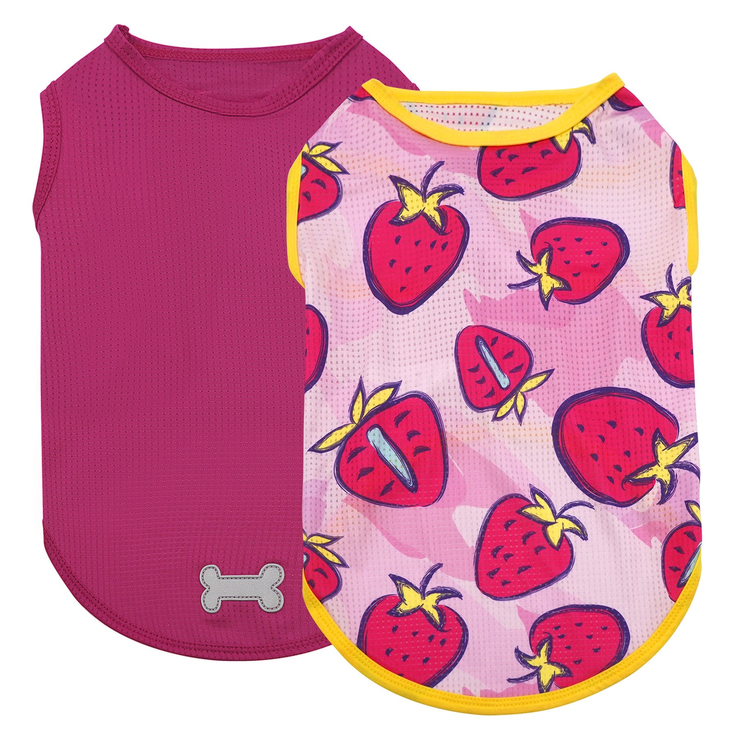 KYEESE 2 Pack Dog Shirts-Quick Dry Tank Top with Reflective Label