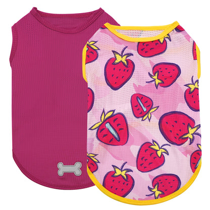 KYEESE 2 Pack Dog Shirts-Quick Dry Tank Top with Reflective Label