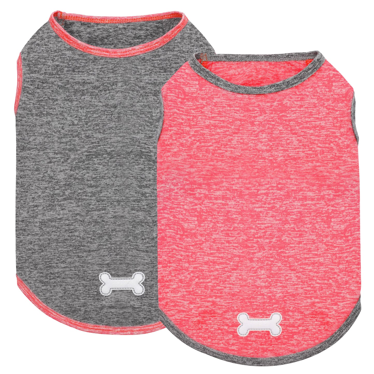 KYEESE 2 Pack Dog Shirts- Sun Protection Quick Dry Reflective Label Sleeveless Dog Vest