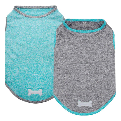 KYEESE 2 Pack Dog Shirts- Sun Protection Quick Dry Reflective Label Sleeveless Dog Vest