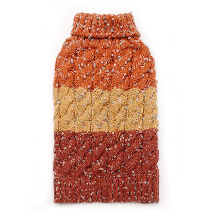 KYEESE Dog Sweaters-Color Block Fuzzy Thread Knitted Turtleneck Fall Winter Dog Sweater