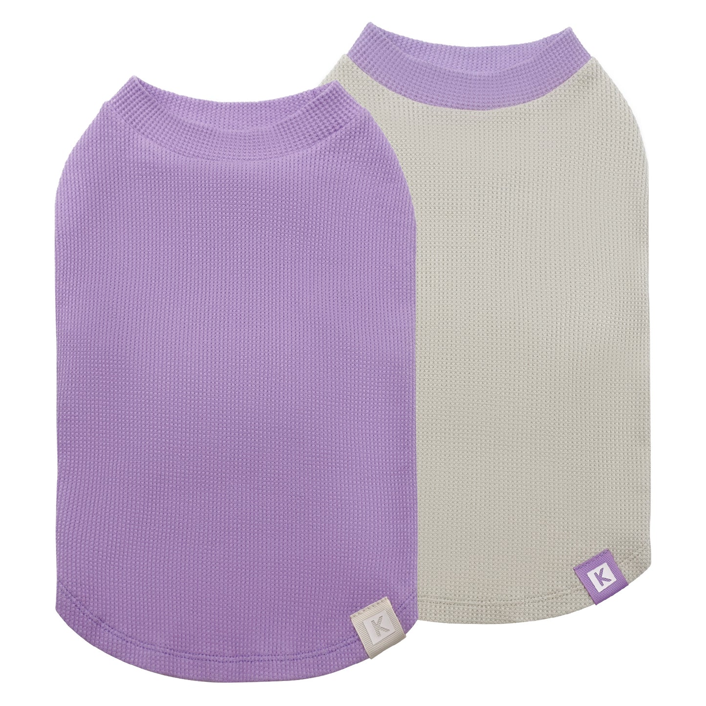 KYEESE 2Pack Waffle Dog Shirts – Lightweight Breathable Striped Tank Tops