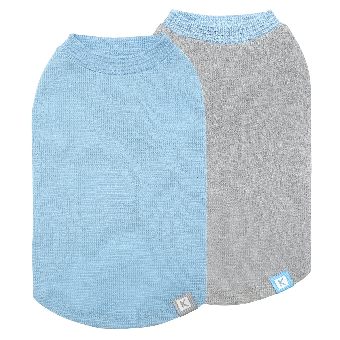 KYEESE 2Pack Waffle Dog Shirts – Lightweight Breathable Striped Tank Tops