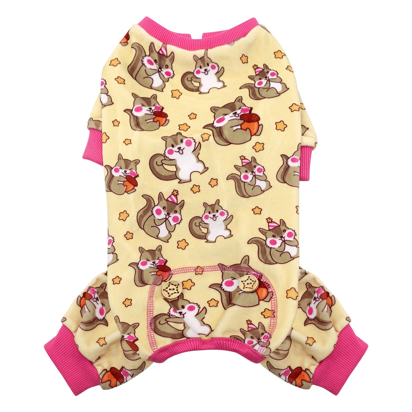 KYEESE Velvet Dog Pajamas-Stretchy Comfy Print Doggie Jammies