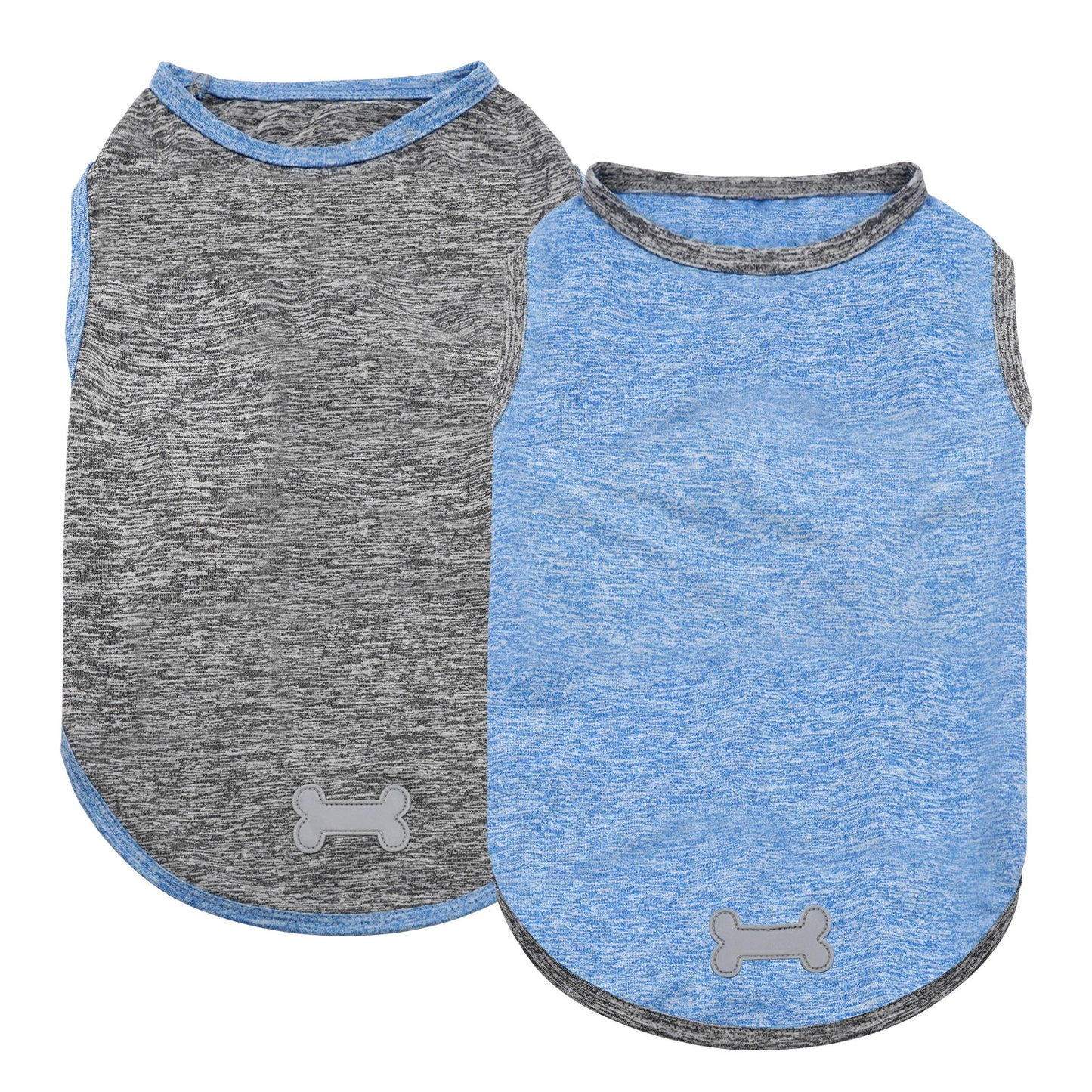 KYEESE 2 Pack Dog Shirts- Sun Protection Quick Dry Reflective Label Sleeveless Dog Vest