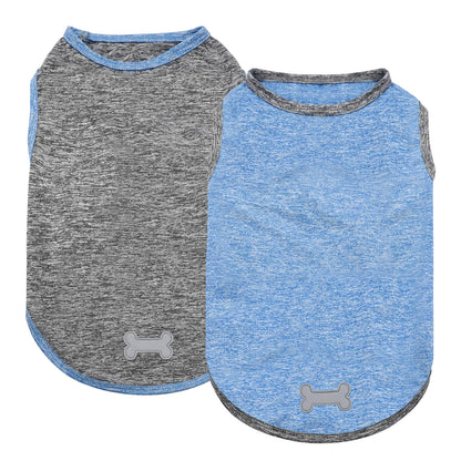 KYEESE 2 Pack Dog Shirts- Sun Protection Quick Dry Reflective Label Sleeveless Dog Vest