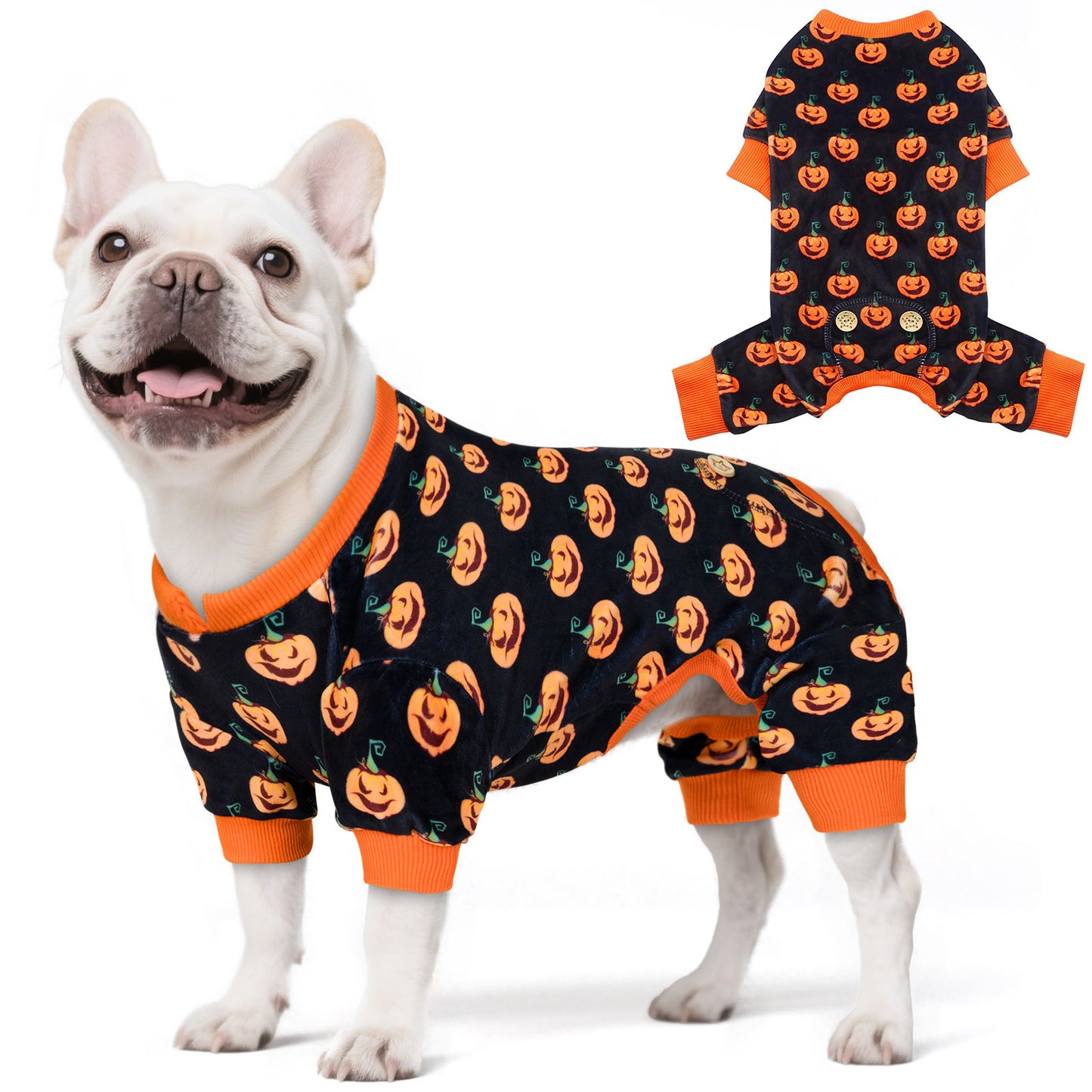 KYEESE Halloween  Dog Pajamas-Cute Pumpkin Turtleneck Festival Jammies