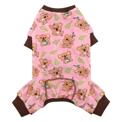 KYEESE Velvet Dog Pajamas-Stretchy Comfy Print Doggie Jammies
