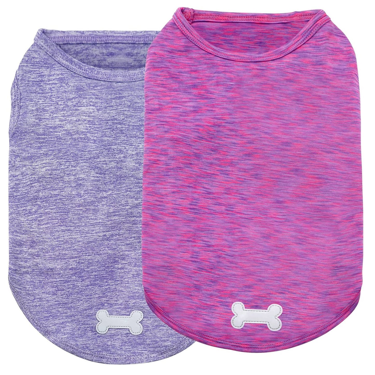 KYEESE 2 Pack Dog Shirts- Sun Protection Quick Dry Reflective Label Sleeveless Dog Vest