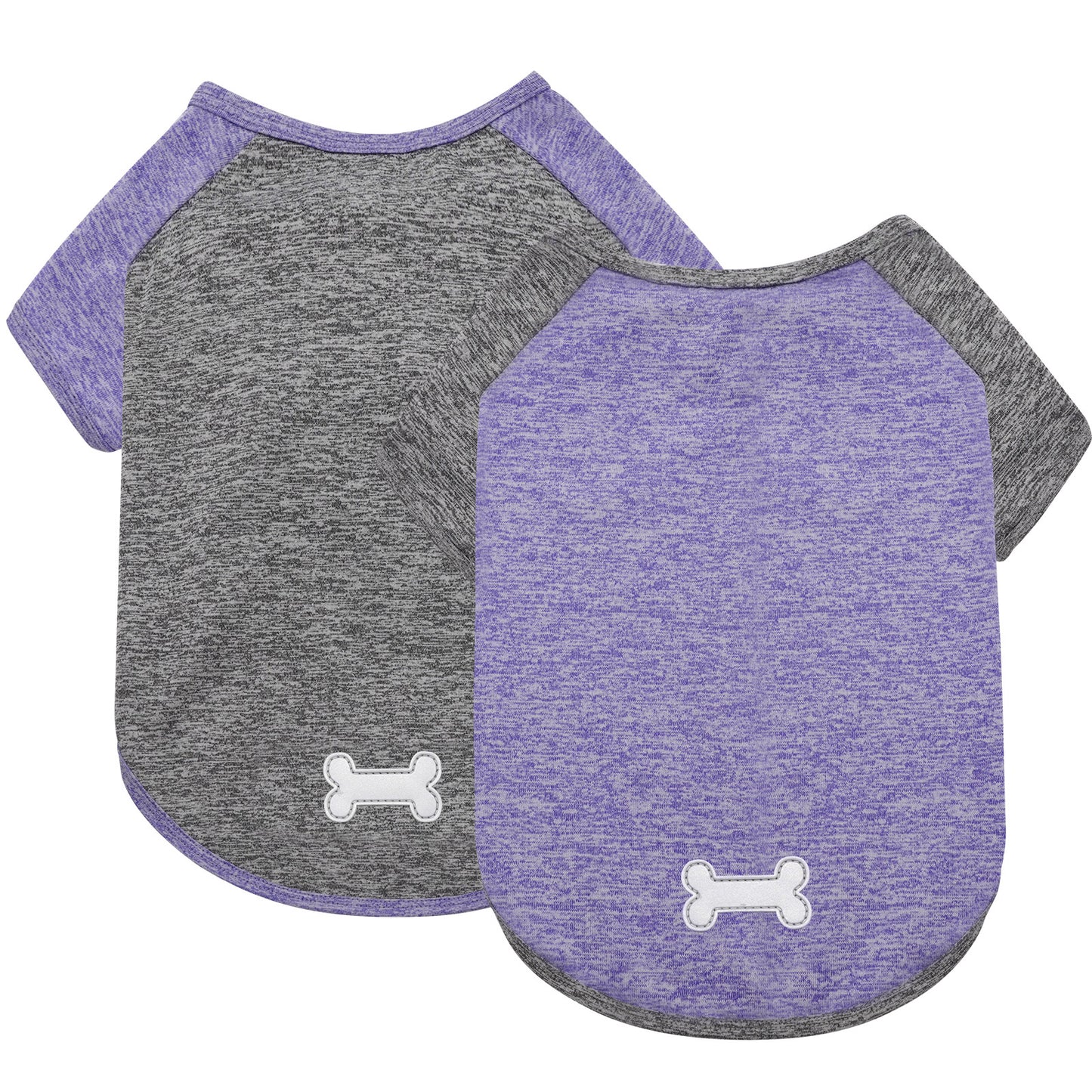 KYEESE 2 Pack Dog Shirt-Quick Dry Dog T-Shirts with Reflective Label Raglan Sleeve