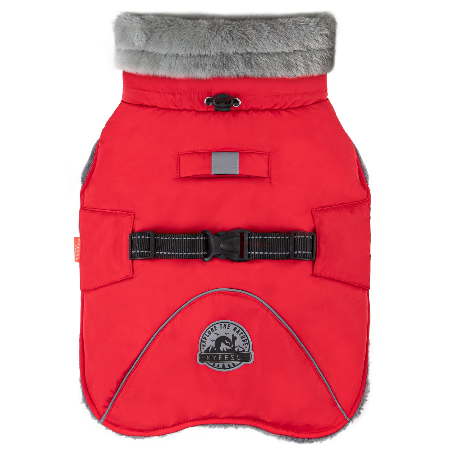 KYEESE Dog Coat-Windproof Warm Winter Jacket with Leash Hole ReflectiveThick Fleece Lined