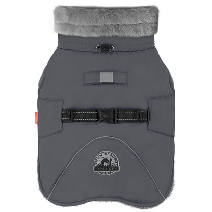 KYEESE Dog Coat-Windproof Warm Winter Jacket with Leash Hole ReflectiveThick Fleece Lined