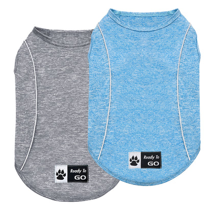 KYEESE Dog Shirt/2pack Dog Shirt-Sports Athletic Breathable Dog T-Shirt with Reflective Strip Tank Top