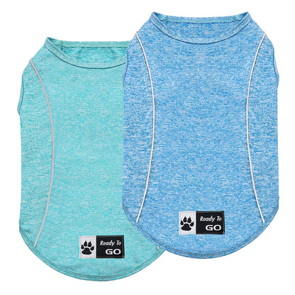 KYEESE Dog Shirt/2pack Dog Shirt-Sports Athletic Breathable Dog T-Shirt with Reflective Strip Tank Top