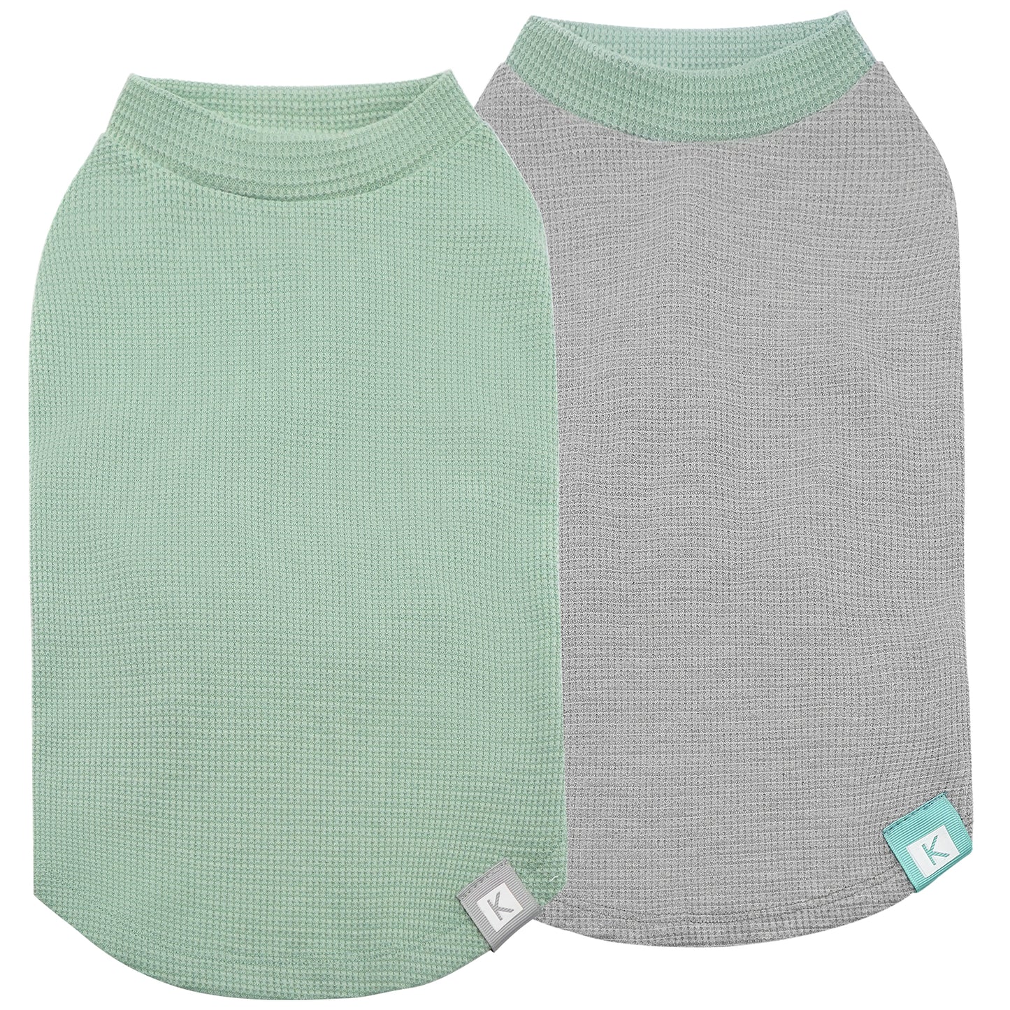 KYEESE 2Pack Waffle Dog Shirts – Lightweight Breathable Striped Tank Tops