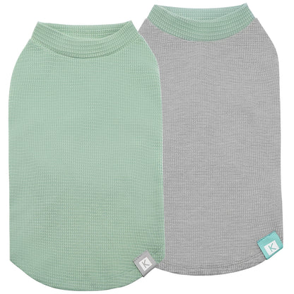 KYEESE 2Pack Waffle Dog Shirts – Lightweight Breathable Striped Tank Tops