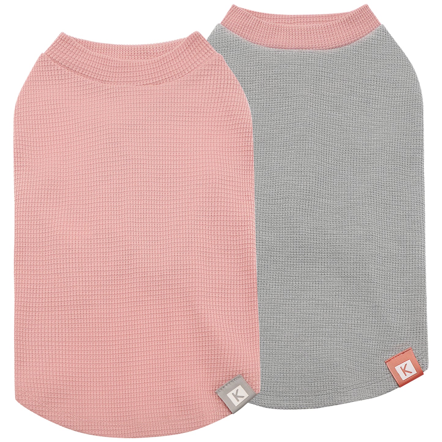 KYEESE 2Pack Waffle Dog Shirts – Lightweight Breathable Striped Tank Tops