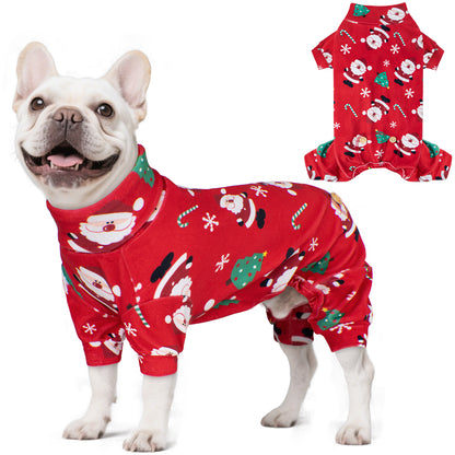 KYEESE Christmas Dog Pajamas-Soft Velvet Christmas Outfit