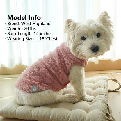 KYEESE 2Pack Waffle Dog Shirts – Lightweight Breathable Striped Tank Tops