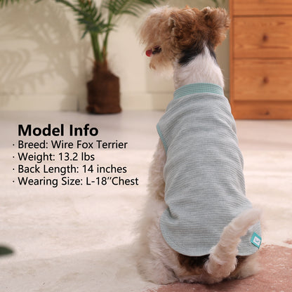 KYEESE 2Pack Waffle Dog Shirts – Lightweight Breathable Striped Tank Tops