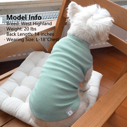 KYEESE 2Pack Waffle Dog Shirts – Lightweight Breathable Striped Tank Tops